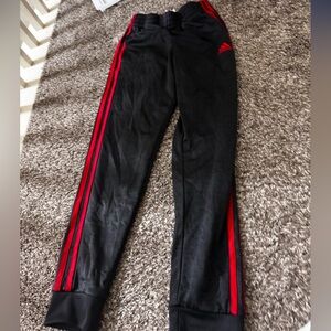 adidas Kids Black and Red Track Pants